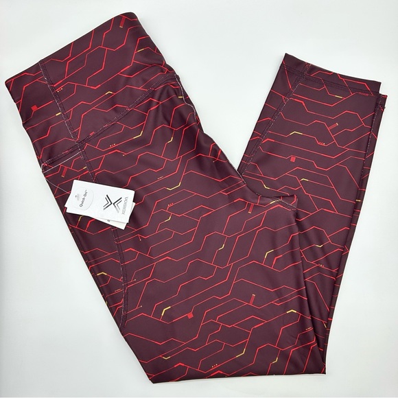 Xersion Women’s High Tech Burgundy Train High Rise 7/8 Ankle Legging L XL XXL - Picture 6 of 13